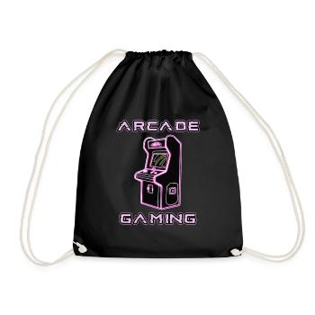 Arcade Gaming Retro Slots Games 80s Gamer - Drawstring Bag - black - Front