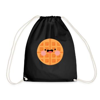 Waffles - Drawstring Bag - black - Front