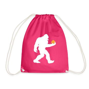 Bigfoot Waffle - Drawstring Bag - fuchsia - Front