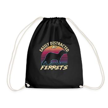 Retro 80s Style Vintage Easily Distracted By Ferre - Turnbeutel - Schwarz - Vorne