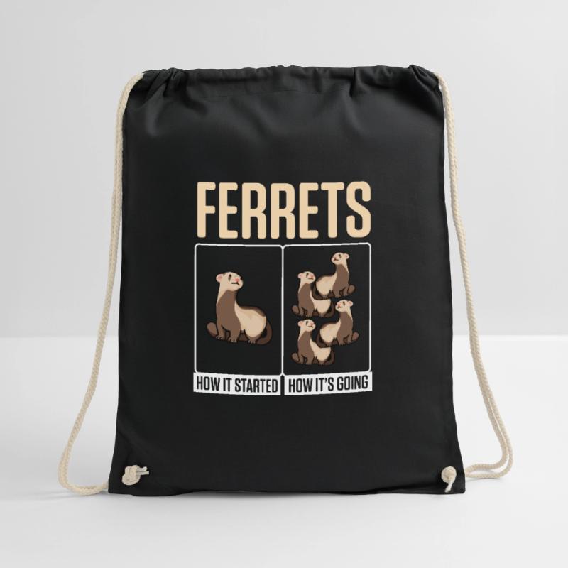 Weasel Cute Ferrets How It Started How It's Going Turnbeutel