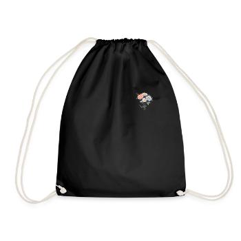 Patch Cool Floral Vintage Flowers Lover Pun Daisy - Drawstring Bag - black - Front