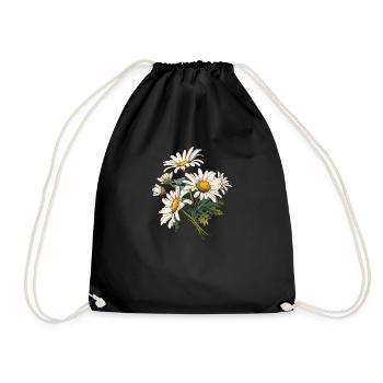 Cool Floral Flowers Daisies Lover Humor Vintage - Drawstring Bag - black - Front
