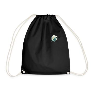 Cool Floral Flowers Patch Vintage Daisy Lover Pun - Drawstring Bag - black - Front