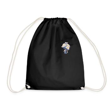Flower Bouquet Patch Vintage Lover Floral Daisies - Drawstring Bag - black - Front