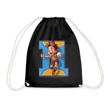 Handball Birthday - 11 years old boy - 11. - Drawstring Bag - black - Front