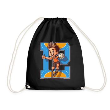 Handball Birthday - 12 years old boy - 12. - Drawstring Bag - black - Front