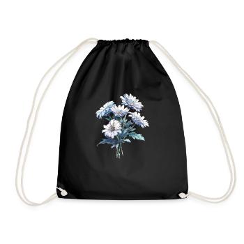 Bouquet Daisies Flowers Lover Humor Vintage Pun - Drawstring Bag - black - Front