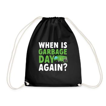 Garbage trucks, garbage day, garbage collection - Drawstring Bag - black - Front