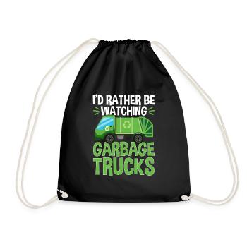 Garbage trucks, garbage day, garbage collection - Drawstring Bag - black - Front