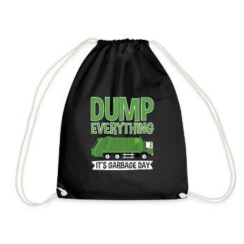 Garbage trucks, garbage day, garbage collection - Drawstring Bag - black - Front