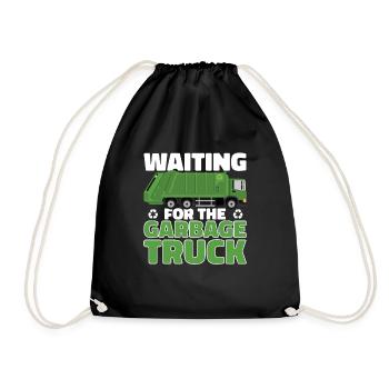 Garbage trucks, garbage day, garbage collection - Drawstring Bag - black - Front