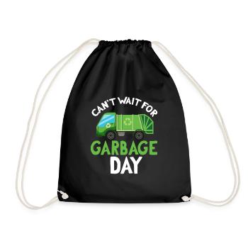 Garbage trucks, garbage day, garbage collection - Drawstring Bag - black - Front