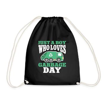 Garbage trucks, garbage day, garbage collection - Drawstring Bag - black - Front