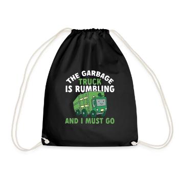 Garbage trucks, garbage day, garbage collection - Drawstring Bag - black - Front