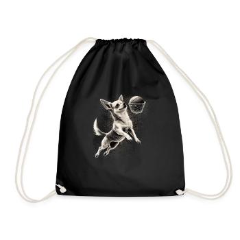 Chihuahua | Basketball | Player | Sport | Dunk | - Drawstring Bag - black - Front