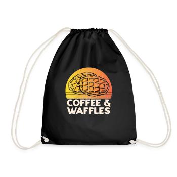 Kaffee-Waffeln - Turnbeutel - Schwarz - Vorne