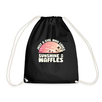 Nur ein Mädchen, das Sonnenschein und Waffeln lieb - Turnbeutel - Schwarz - Vorne