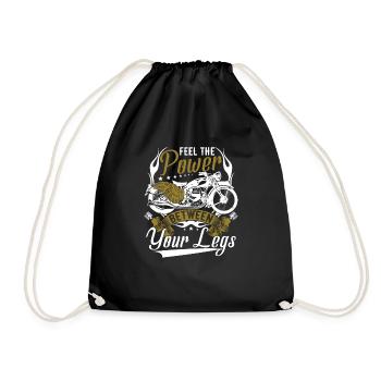 Motorcycle Rider Funny - Drawstring Bag - black - Front