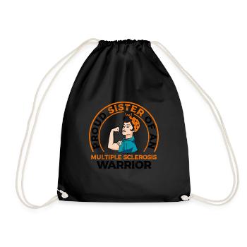 Proud sister of a - Drawstring Bag - black - Front