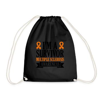 I am a survivor - awareness of - Drawstring Bag - black - Front