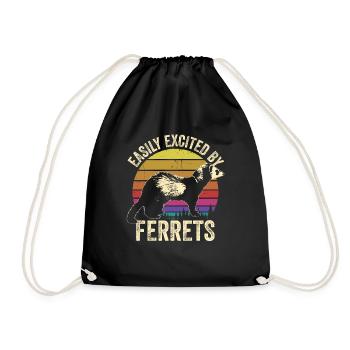 Facilement excité par les furets Pet Animal Retro Weasel - Sac de sport léger - noir - Devant