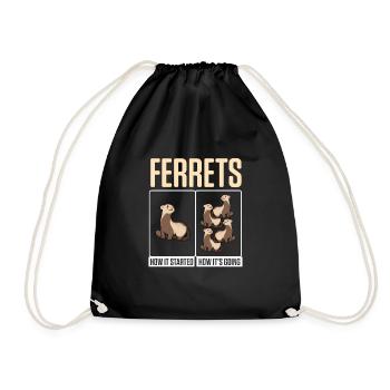 Weasel Cute Ferrets How It Started How It's Going - Turnbeutel - Schwarz - Vorne