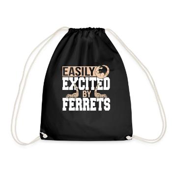 Belette Facilement Excité Par Furets Mammifère Drôle Mignon - Sac de sport léger - noir - Devant