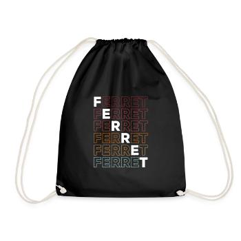 Retro Cute Ferret Vintage Weasel - Sac de sport léger - noir - Devant