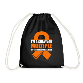 I am a survivor - awareness of - Drawstring Bag - black - Front