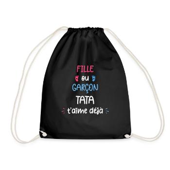 Fille ou garçon tata t'aime déjà - Sac de sport léger - noir - Devant