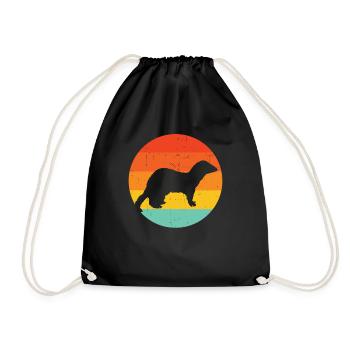 Sunset Weasel Retro Ferret Animal Vintage - Turnbeutel - Schwarz - Vorne