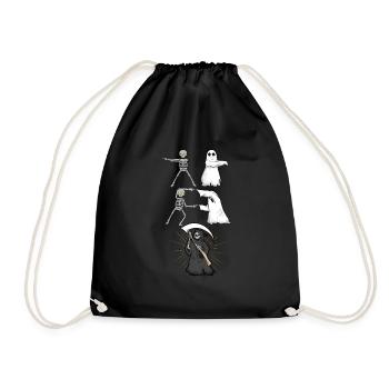 Mort fantôme squelette - Sac de sport léger - noir - Devant