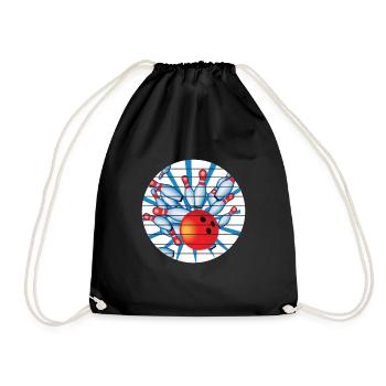Bowling Bowling Club Skittles Bowler Bowling Club - Drawstring Bag - black - Front