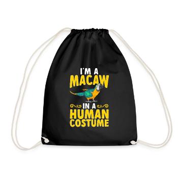 Yellow-breasted Macaw Parrot Blue And Yellow Macaw - Drawstring Bag - black - Front