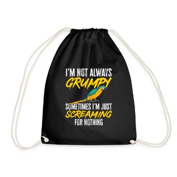 Yellow-breasted Macaw Parrot Blue And Yellow Macaw - Drawstring Bag - black - Front