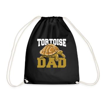 Turtle Men Father's Day Reptile Tortoise Dad - Drawstring Bag - black - Front