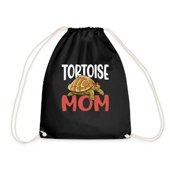 Women Reptile Turtle Mother's Day Tortoise Mom - Drawstring Bag - black - Front