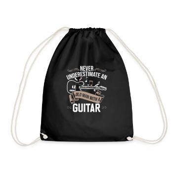 Funny Guitar shirt - Drawstring Bag - black - Front