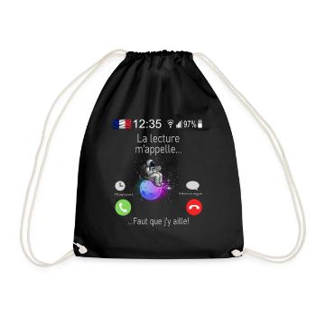 La lecture M appelle Faut que j y aille 1 - Sac de sport léger - noir - Devant