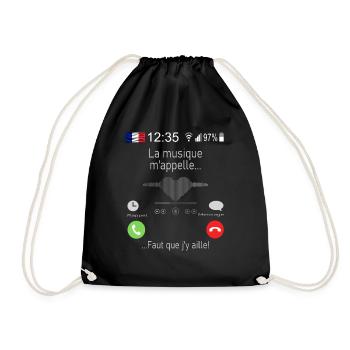 La musique M appelle Faut que j y aille - Sac de sport léger - noir - Devant