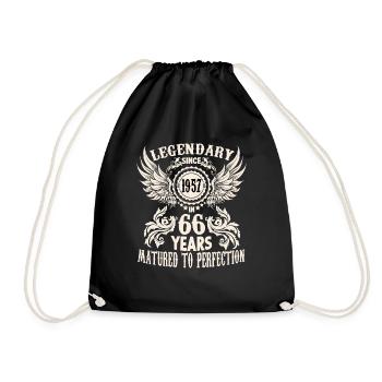 66 years legend birthday outfit sayings - Drawstring Bag - black - Front