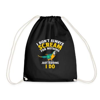 Yellow-breasted Macaw Parrot Blue And Yellow Macaw - Drawstring Bag - black - Front