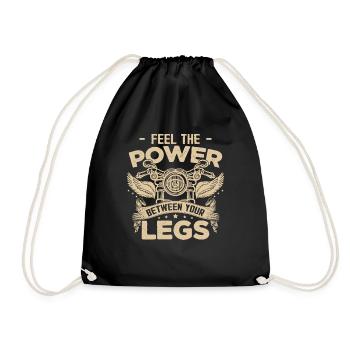 Funny Motorcycle Rider Motorbiker - Drawstring Bag - black - Front