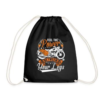 Funny Motorcycle Men Bike Rider - Drawstring Bag - black - Front