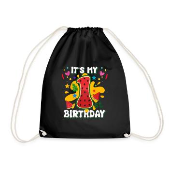 1er anniversaire Cadeau d’été de pastèque - Sac de sport léger - noir - Devant