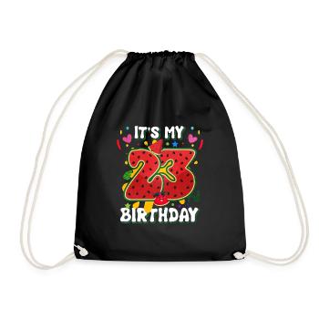 23e anniversaire Cadeau d’été de pastèque - Sac de sport léger - noir - Devant