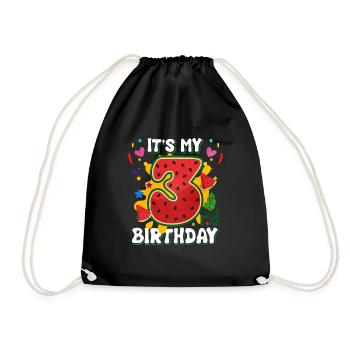3ème anniversaire Pastèque cadeau d’été - Sac de sport léger - noir - Devant