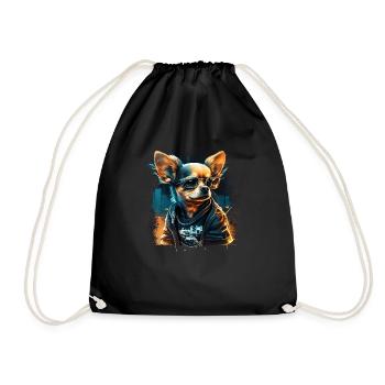 Chihuahua | Chien Cool | Rap | Hip-Hop | Gangster - Sac de sport léger - noir - Devant