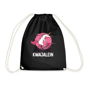 Kwajalein Atoll Marshall Islands Unicorn Bicycle B - Drawstring Bag - black - Front